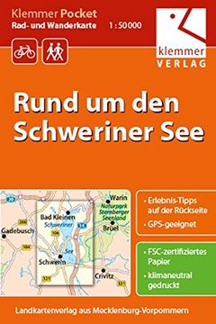 portada Klemmer Pocket Rad- und Wanderkarte Rund um den Schweriner See: Gps Geeignet, Erlebnis-Tipps auf der Rückseite, 1: 50000 (en Alemán)
