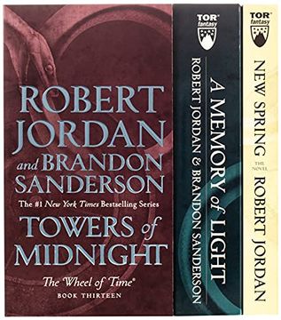 portada Wheel of Time Premium Boxed set v: Book Thirteen: Towers of Midnight, Book Fourteen: A Memory of Light, Prequel: New Spring (en Inglés)
