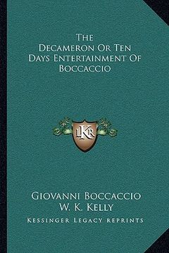 portada the decameron or ten days entertainment of boccaccio (in English)