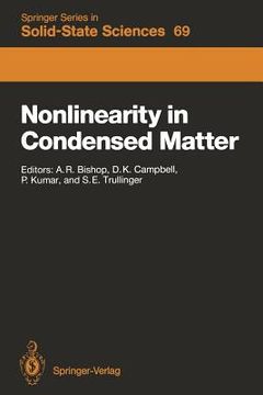 portada nonlinearity in condensed matter: proceedings of the sixth annual conference, center for nonlinear studies, los alamos, new mexico, 5 9 may, 1986 (en Inglés)
