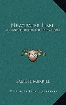 portada newspaper libel: a handbook for the press (1888)