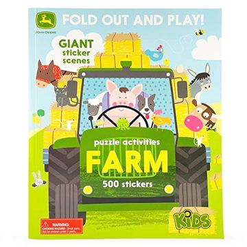 portada Farm - 500 Stickers and Puzzle Activities: Fold out and Play! (John Deere: Children'S Interactive Fold out and Play Puzzle Activity Book) 