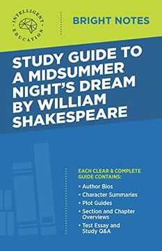 portada Study Guide to a Midsummer Night's Dream by William Shakespeare (Bright Notes) (en Inglés)