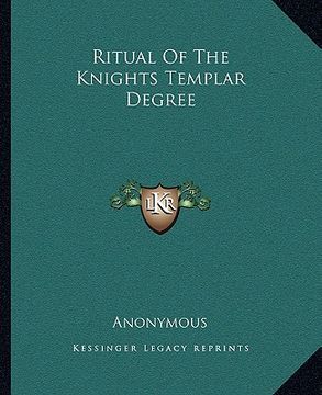 portada ritual of the knights templar degree (en Inglés)