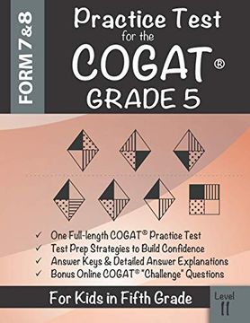 portada Practice Test for the Cogat Grade 5 Level 11: Cogat Test Prep Grade 5: Cognitive Abilities Test Form 7 and 8 for 5th Grade (en Inglés)