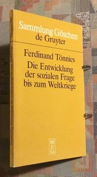 portada Die Entwicklung der Sozialen Frage bis zum Weltkriege (in German)