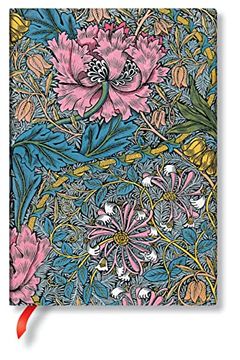 portada Paperblanks | Morris Pink Honeysuckle | William Morris | Hardcover | Midi | Lined | Elastic Band Closure | 144 pg | 120 gsm (en Inglés)
