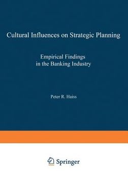 portada cultural influences on strategic planning: empirical findings in the banking industry (en Inglés)