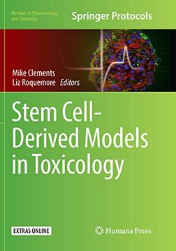 portada Stem Cell-Derived Models in Toxicology (Methods in Pharmacology and Toxicology) (en Inglés)