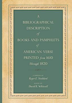 portada A Bibliographical Description of Books and Pamphlets of American Verse Printed From 1610 Through 1820 (Penn State Series in the History of the Book) (in English)