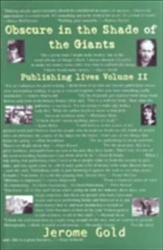 portada Obscure in the Shade of the Giants (Publishing Lives Volume 2) (en Inglés)