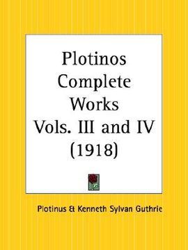 portada plotinos complete works parts 3 and 4 (en Inglés)