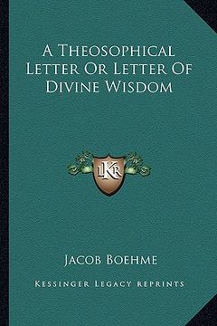 portada a theosophical letter or letter of divine wisdom (en Inglés)