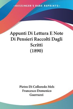portada Appunti Di Lettura E Note Di Pensieri Raccolti Dagli Scritti (1890) (en Italiano)