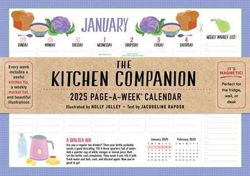 portada The Kitchen Companion Page-A-Week Calendar 2025: It's Magnetic! Perfect for the Fridge, Wall, or Desk