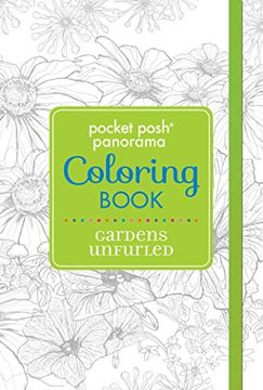 portada Pocket Posh Panorama Adult Coloring Book: Gardens Unfurled: An Adult Coloring Book