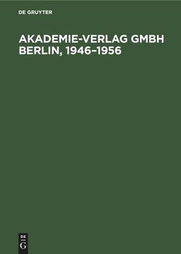 portada Akademie-Verlag Gmbh Berlin, 1946¿ 1956 (en Alemán)