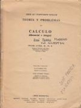 portada Teoría y problemas de cálculo diferencial e integral