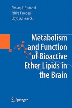 portada metabolism and functions of bioactive ether lipids in the brain (en Inglés)