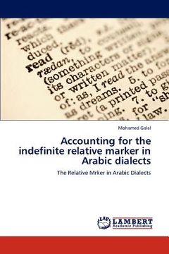 portada accounting for the indefinite relative marker in arabic dialects (en Inglés)