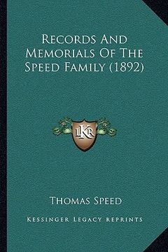 portada records and memorials of the speed family (1892) (en Inglés)