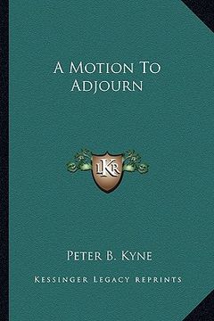portada a motion to adjourn (in English)