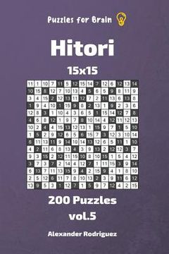 portada Puzzles for Brain - Hitori 200 Puzzles 15x15 vol. 5 (en Inglés)