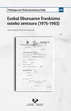 portada Euskal Liburuaren Frankismo Osteko Zentsura (1975-1983)
