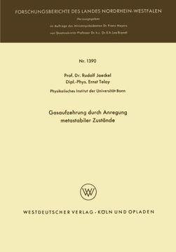 portada Gasaufzehrung durch Anregung metastabiler Zustände (Forschungsberichte des Landes Nordrhein-Westfalen) (German Edition)