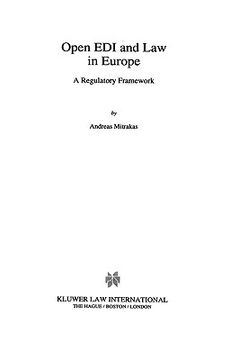 portada open edi and law in europe a regulatory framework (en Inglés)