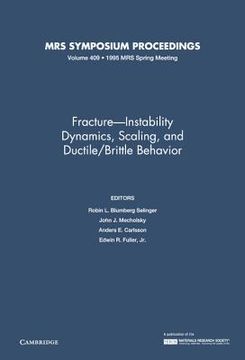 portada Fracture-Instability Dynamics, Scaling and Ductile (en Inglés)