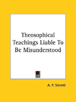 portada theosophical teachings liable to be misunderstood