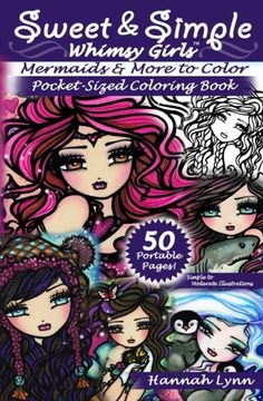 portada Sweet & Simple Mermaids & More to Color Pocket-Sized Coloring Book (en Inglés)