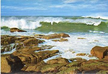 portada tarjeta postal: 3.633. galicia. rompeolas en la costa.