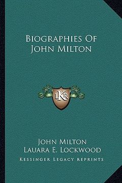 portada biographies of john milton