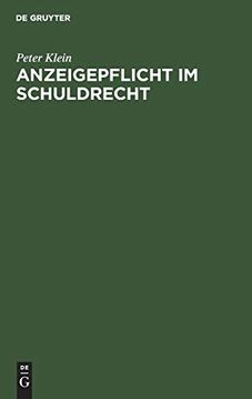 portada Anzeigepflicht im Schuldrecht (en Alemán)