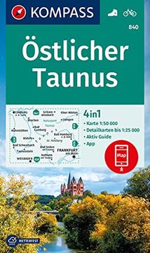 portada Kompass Wanderkarte 840 Östlicher Taunus 1: 50. 000 (en Alemán)