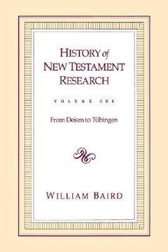 portada history of new testament research vol 1 (en Inglés)