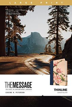 portada The Message Thinline, Large Print (Leather-Look, Garden Bloom) (en Inglés)