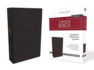 portada The Nkjv, Open Bible, Leathersoft, Black, red Letter Edition, Comfort Print: Complete Reference System (en Inglés)