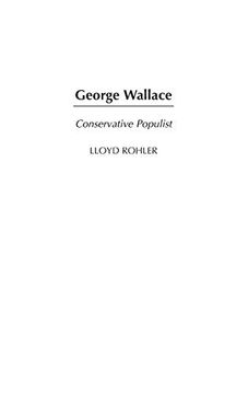 portada George Wallace: Conservative Populist (en Inglés)