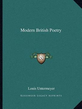 portada modern british poetry (en Inglés)