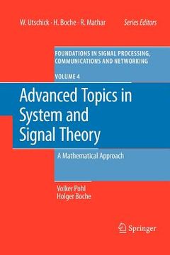 portada advanced topics in system and signal theory: a mathematical approach (en Inglés)