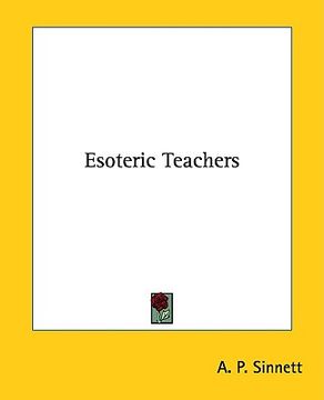 portada esoteric teachers (en Inglés)