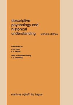 portada Descriptive Psychology and Historical Understanding (en Inglés)
