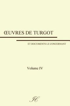 portada Oeuvres de Turgot: volume IV (in French)