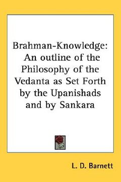 portada brahman-knowledge: an outline of the philosophy of the vedanta as set forth by the upanishads and by sankara (in English)