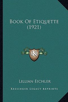 portada book of etiquette (1921) (en Inglés)