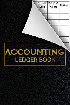 portada Accounting Ledger Book: 6 Column Payment Record and Tracker log Book, General Business Ledger Checking Account, Income Expense Book Register, Cash Book for Bookkeeping | Black Leather Look Cover 