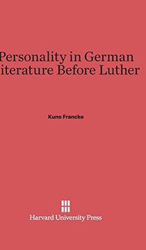 portada Personality in German Literature Before Luther (en Inglés)